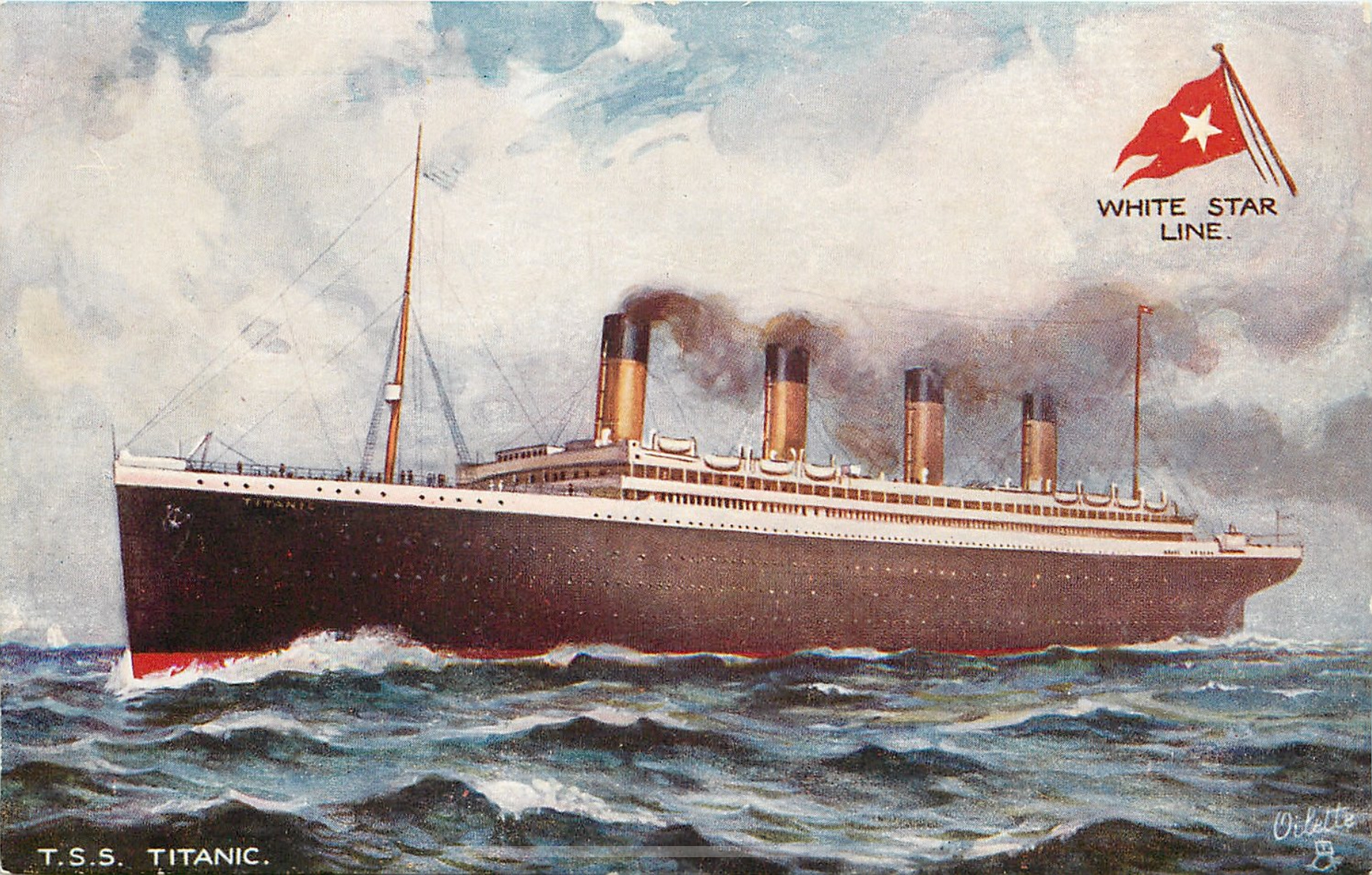 Titanic Oilette postcard profile