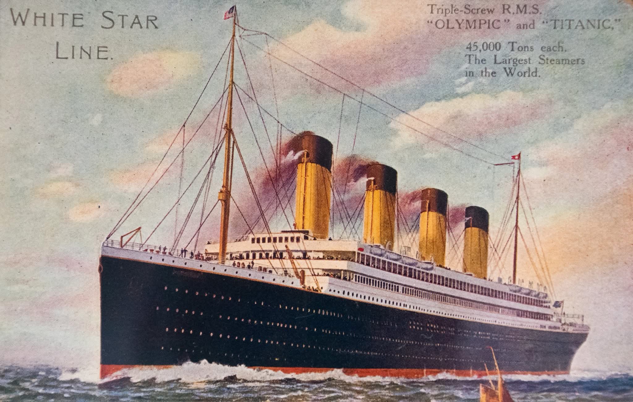 White Star Line Titanic advertisement postcard