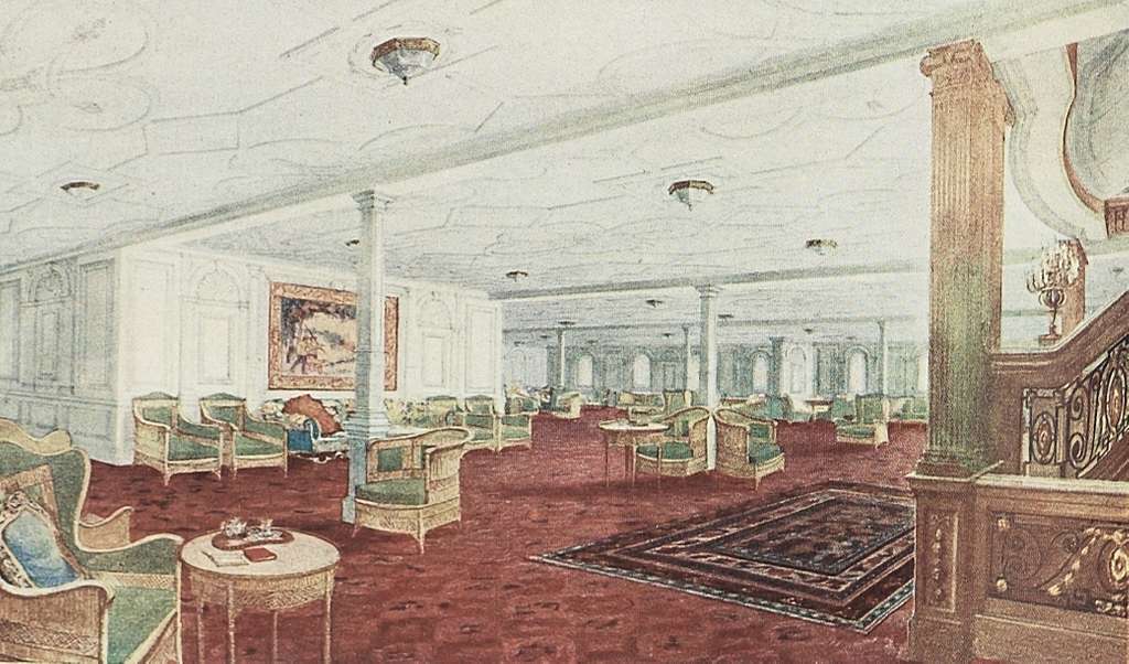 Titanic first-class reception room or a historically grounded reconstruction